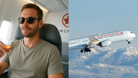 letecká spoločnosť air canada ponúka alkohol na palube zdarma