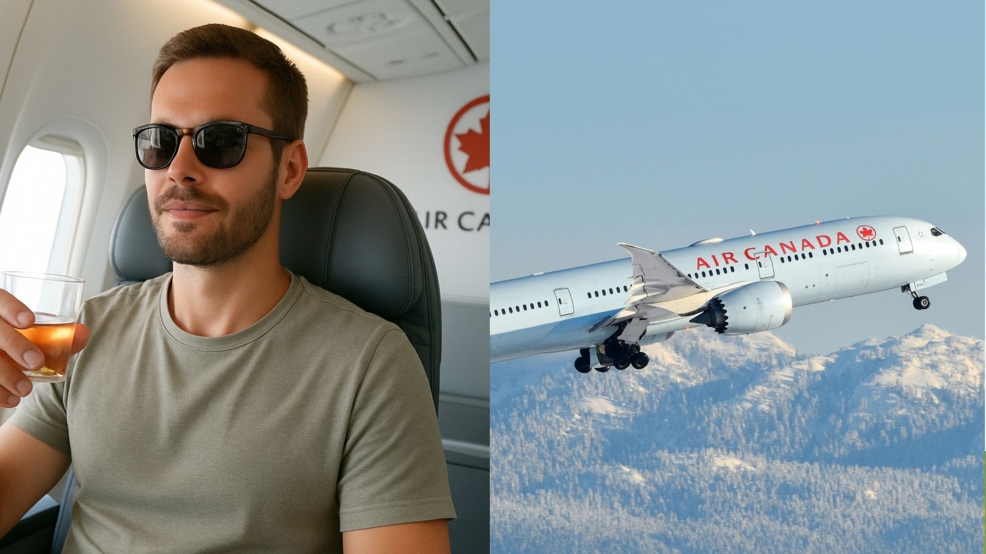 letecká spoločnosť air canada ponúka alkohol na palube zdarma