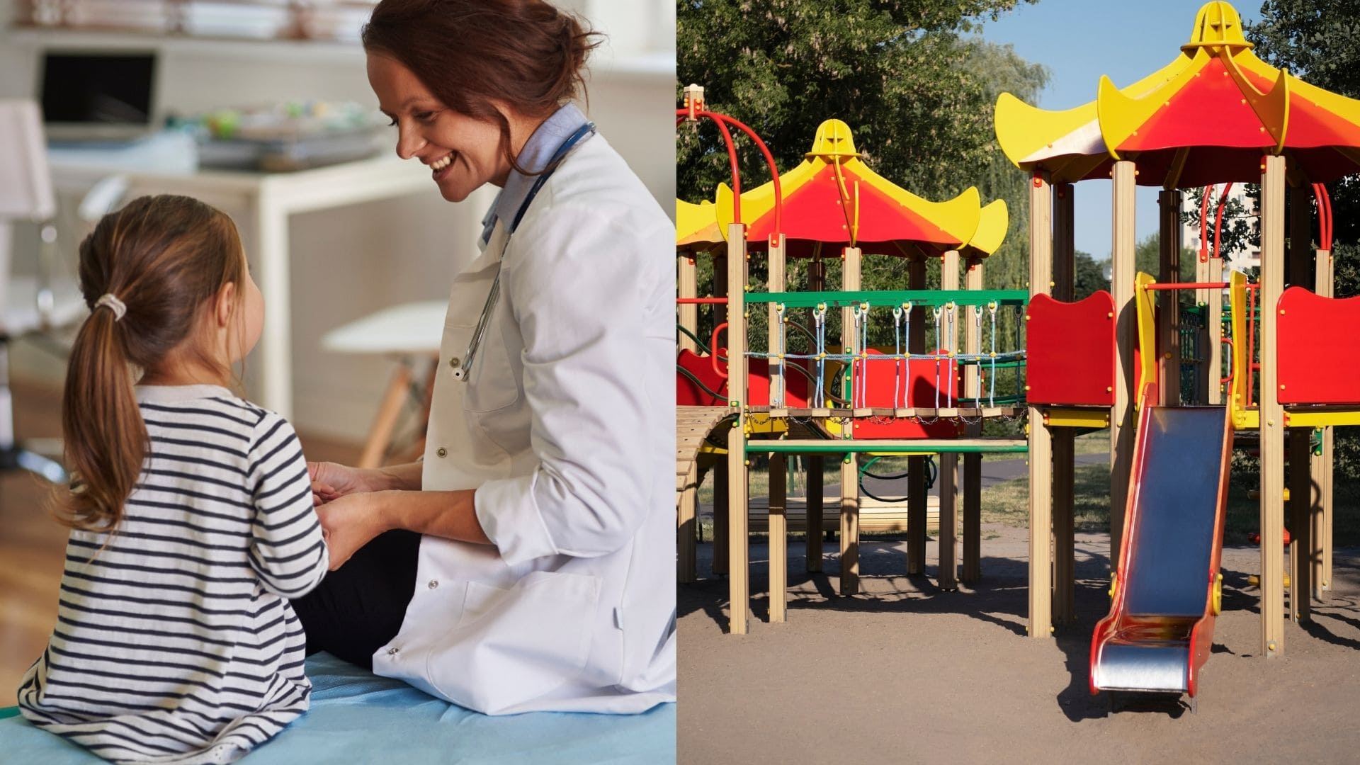 dieťa u lekára a na ihrisku