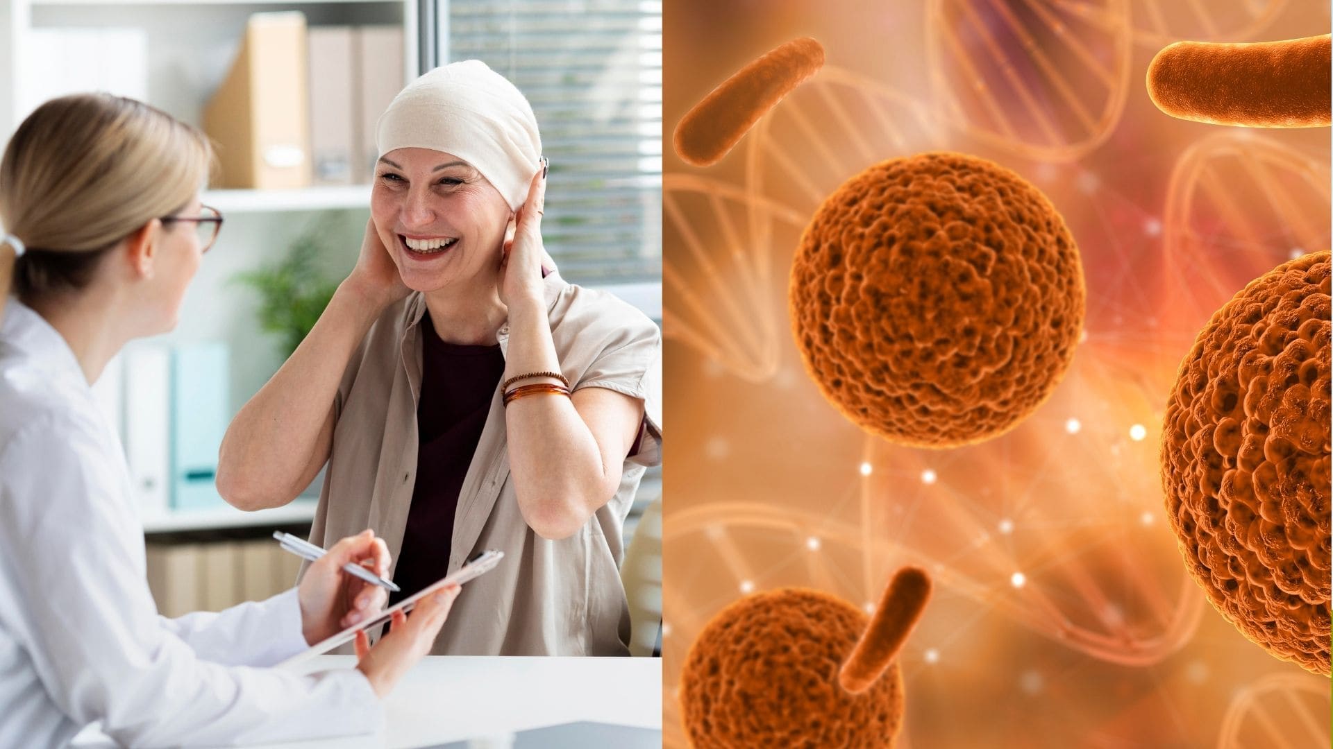 rakovinové bunky, rakovina, žena s lekárkou