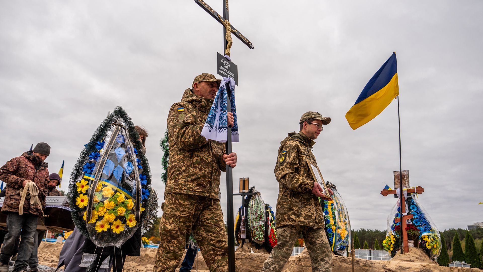 Ukrajinskí vojaci -pohreb