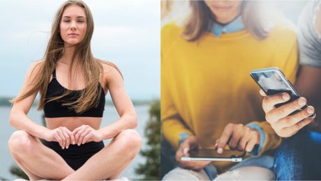 Na obrázku sú ženy - jedna v oddychovej pozícii a druhá na telefóne