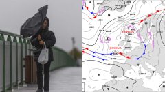 žena a orkán Joshua