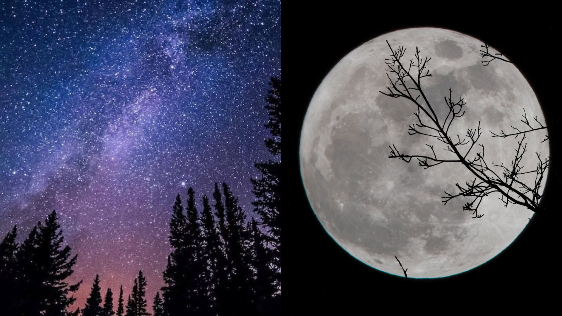 hviezdy, spln, Mesiac