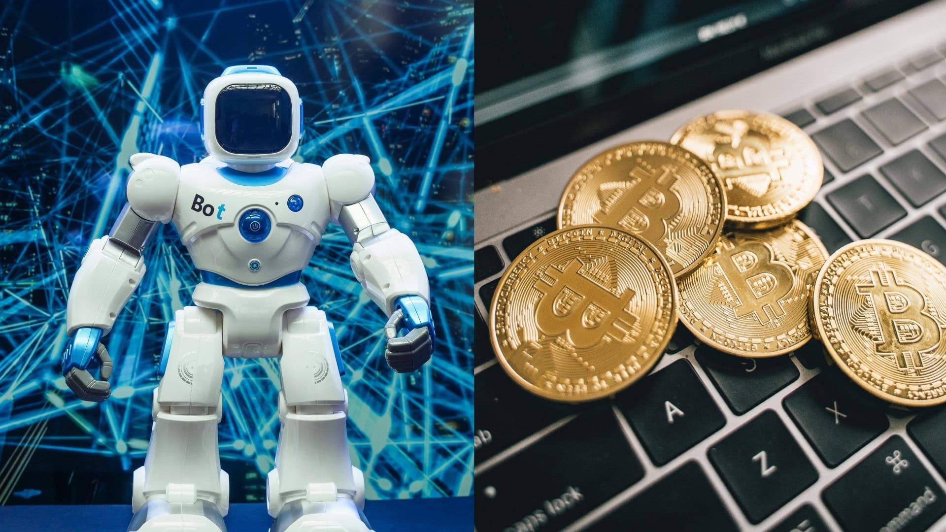 na snimke je ai robot a krypto