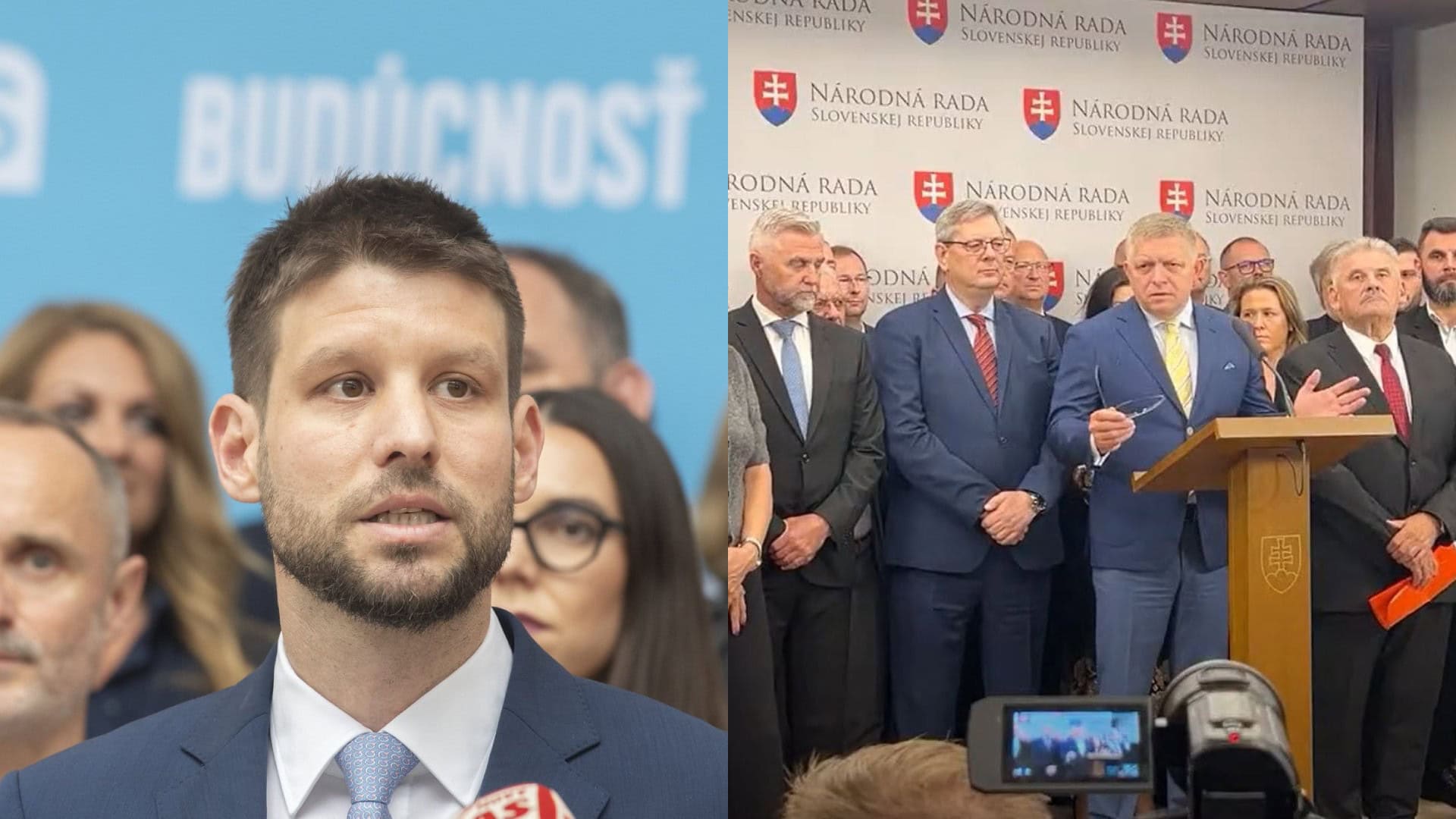 Na snímke Progresívne Slovensko a Smer