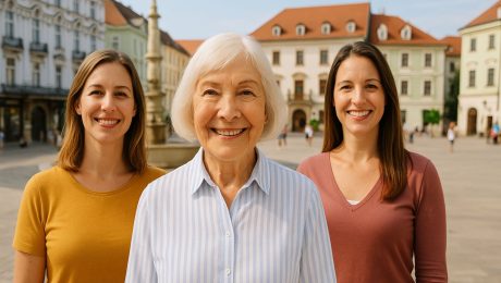 dôchodkyňa s dcérami