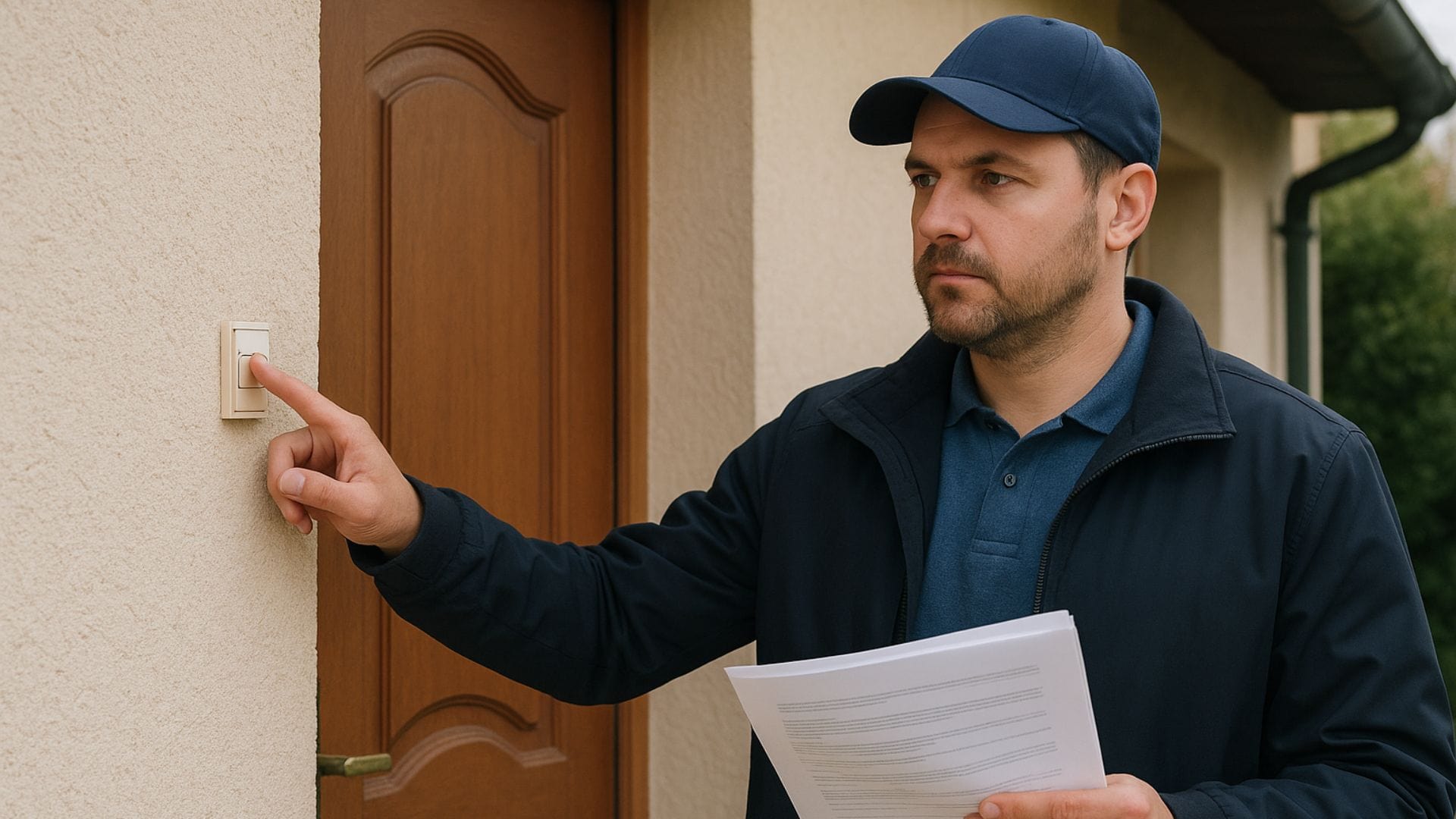 chlap zvoní na zvonček