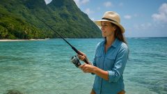 žena, rybárka ostrov