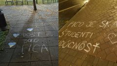 Košickí študenti prekvapili Pellegriniho a Druckera kriedou: „Dajce nám už všickym pokoj“