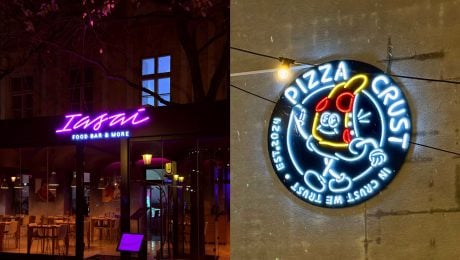 na snimke je 3D reklama, Neon World