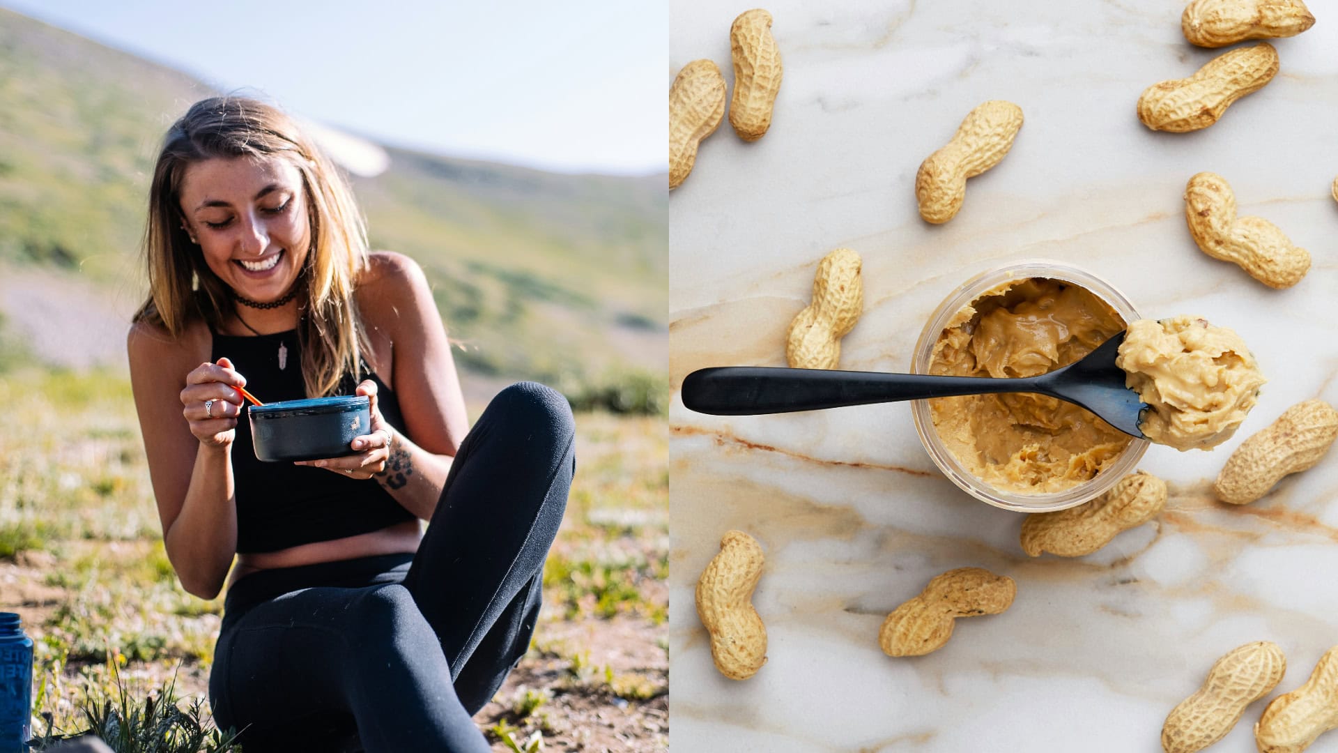 Žena, ktorá je a arašidové maslo