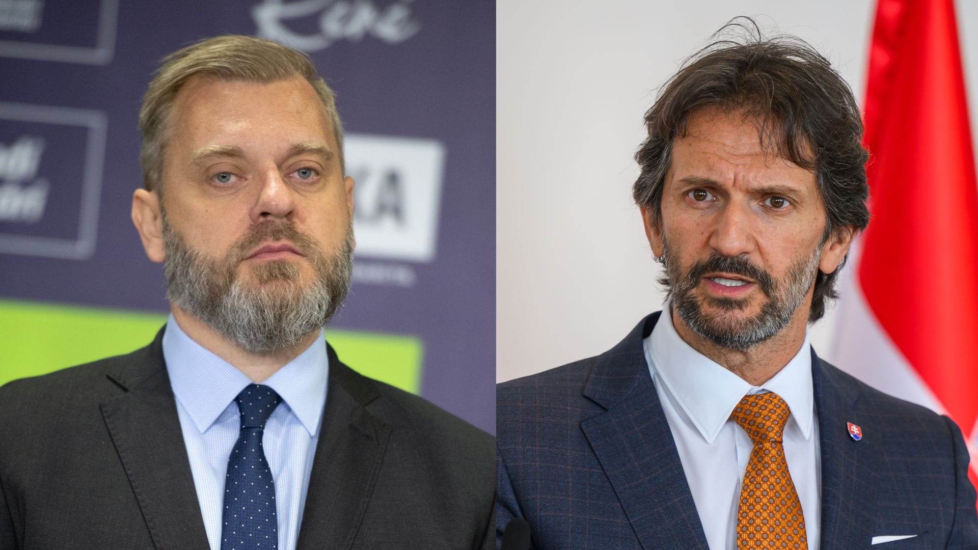 Na snímke poslanec SaS Juraj Krúpa a minister obrany Robert Kaliňák.