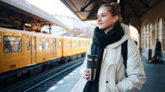 žena, dievča, vlak, cestovanie