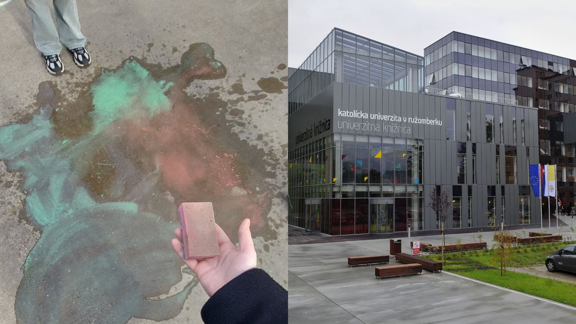 Študentov na Katolíckej univerzite donútili zmyť kriedové odkazy