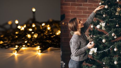 vianočné svetielka, vianočný stromček