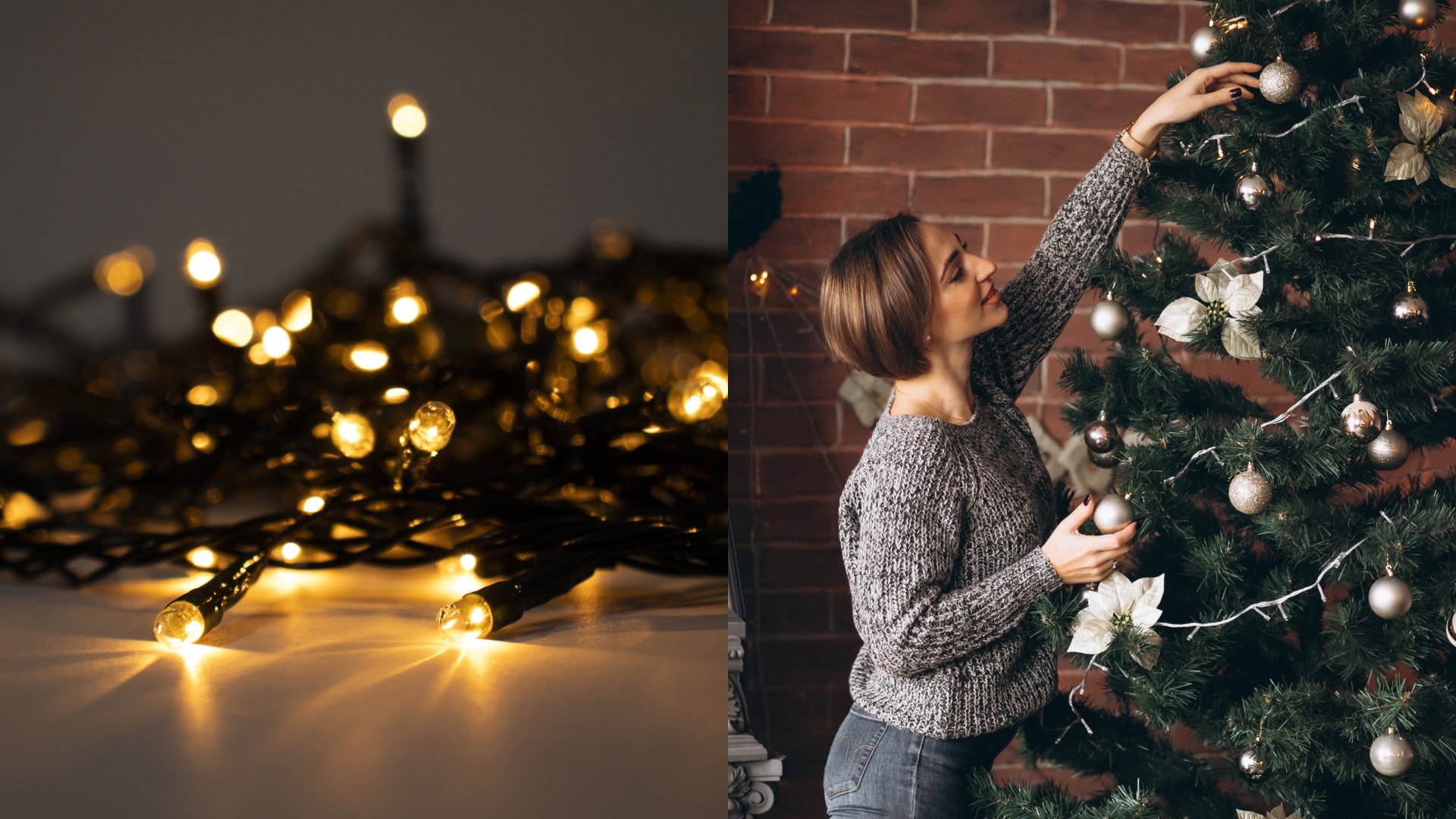 vianočné svetielka, vianočný stromček