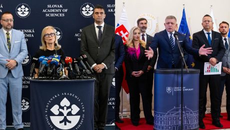 Na snímke vedci zo SAV a vládna koalícia