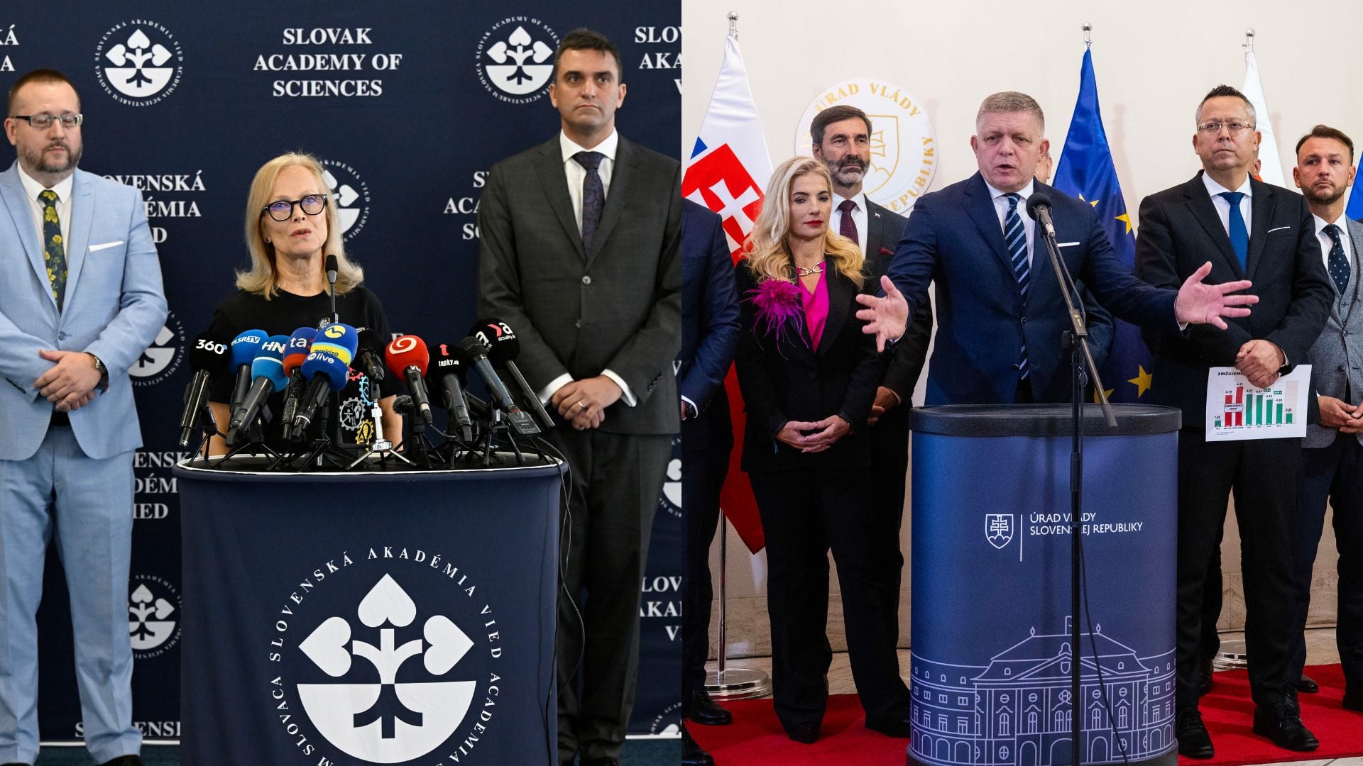 Na snímke vedci zo SAV a vládna koalícia