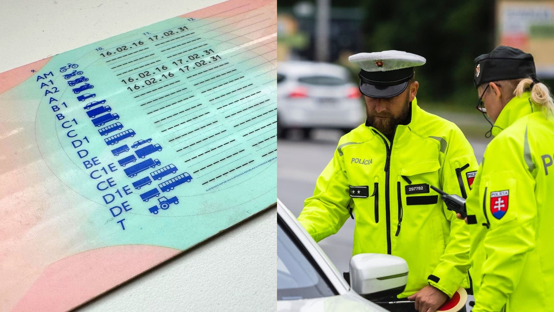 vodičský preukaz, policajti