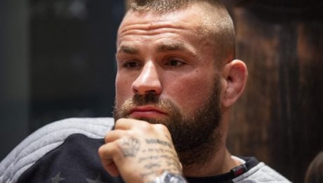 Na snímke majster zmiešaných bojových umení (MMA) v Českej republike Karlos Vémola počas tlačovej konferencie pred galavečerom XFN 14 v Bratislave