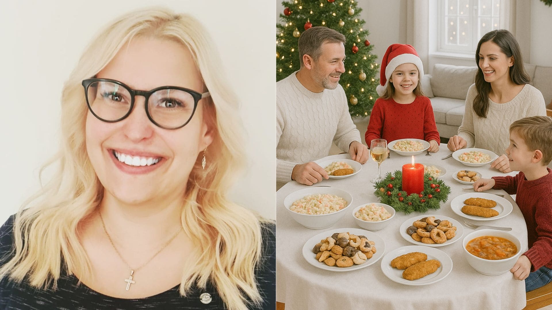 MUDr. Anna Gojdičová, PhD., rodina konzumuje vianočné jedlá