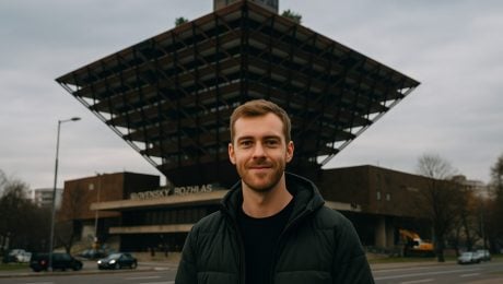 na snimke je australcan, bratislava, turista