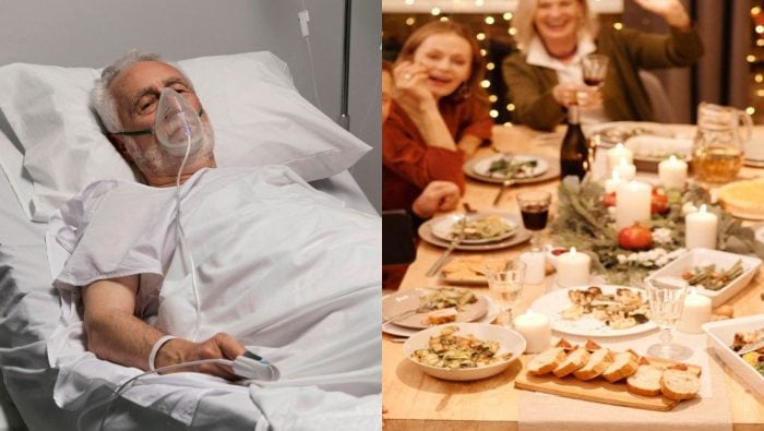 hospitalizácia v nemocnici, vianočné sviatky, večera