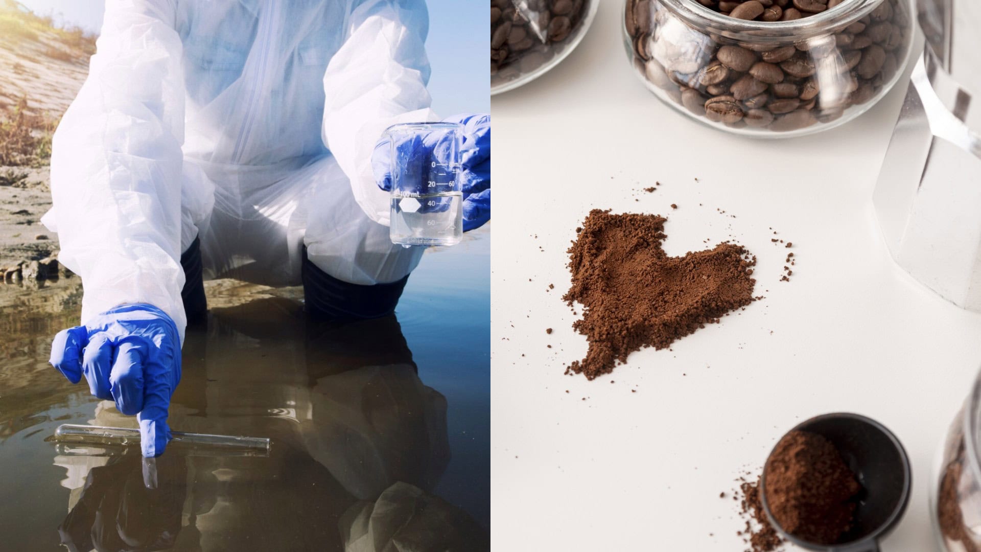 kontaminovaná voda, kávové zvyšky