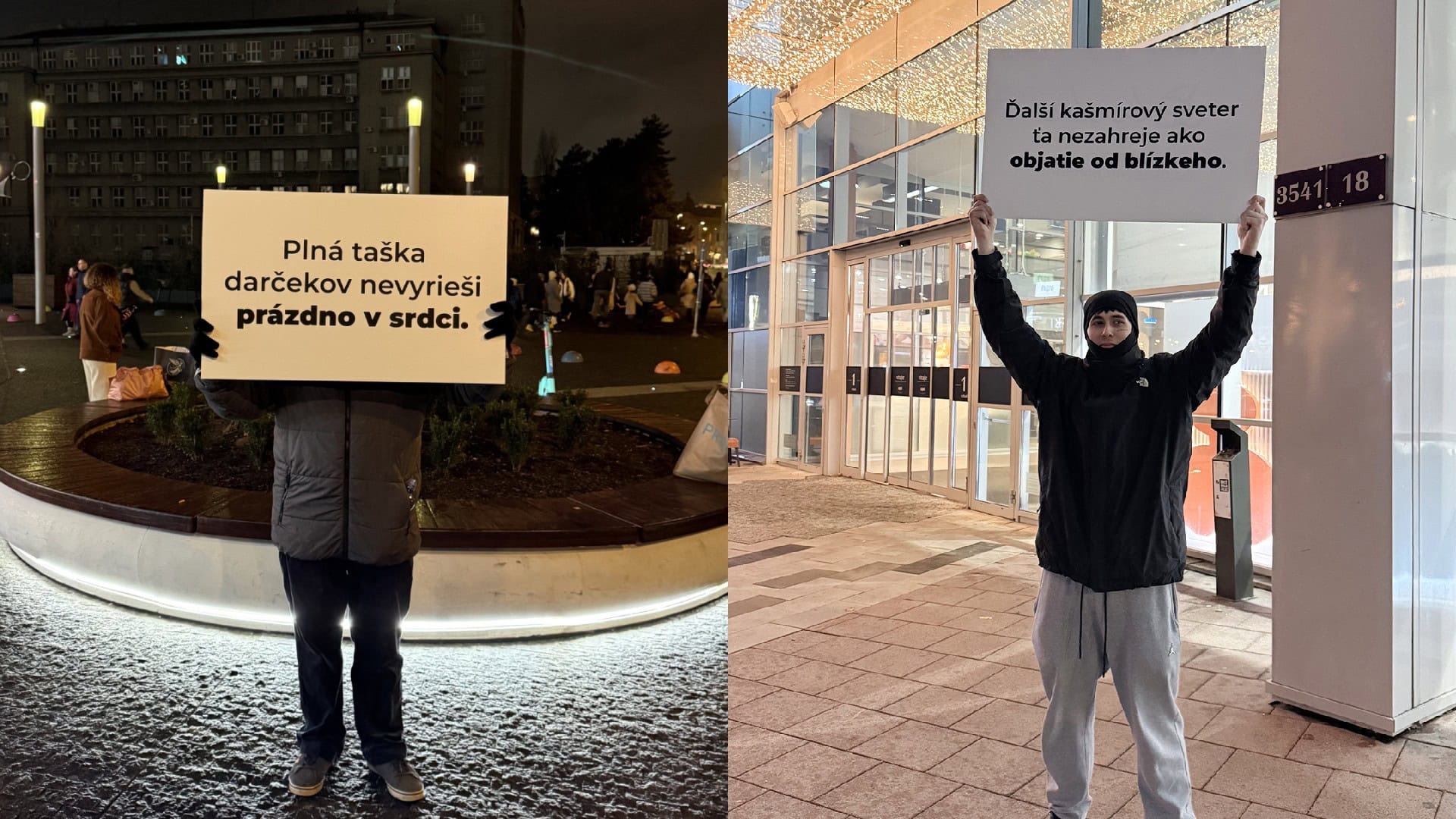 nápisy pred obchodnými domami