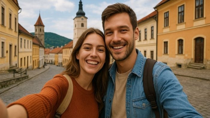 mladý pár v kremnici