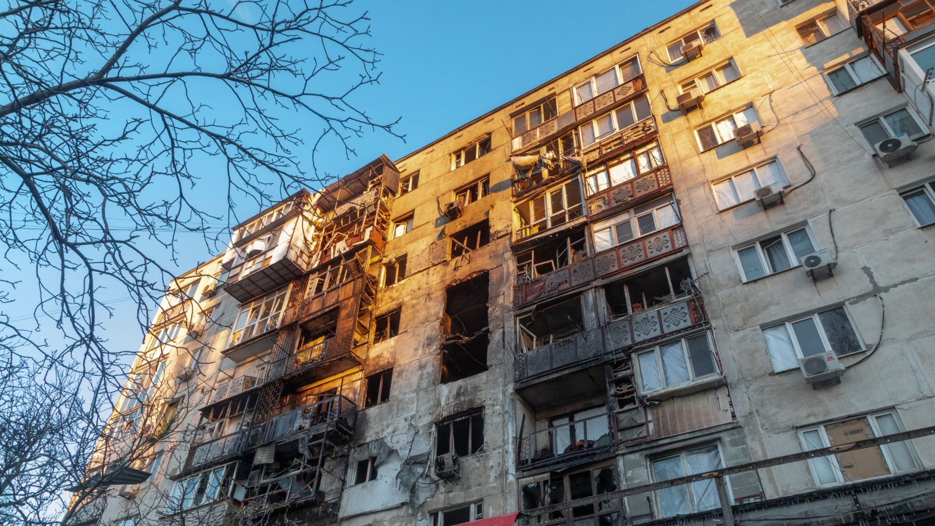 obytná budova na Ukrajine