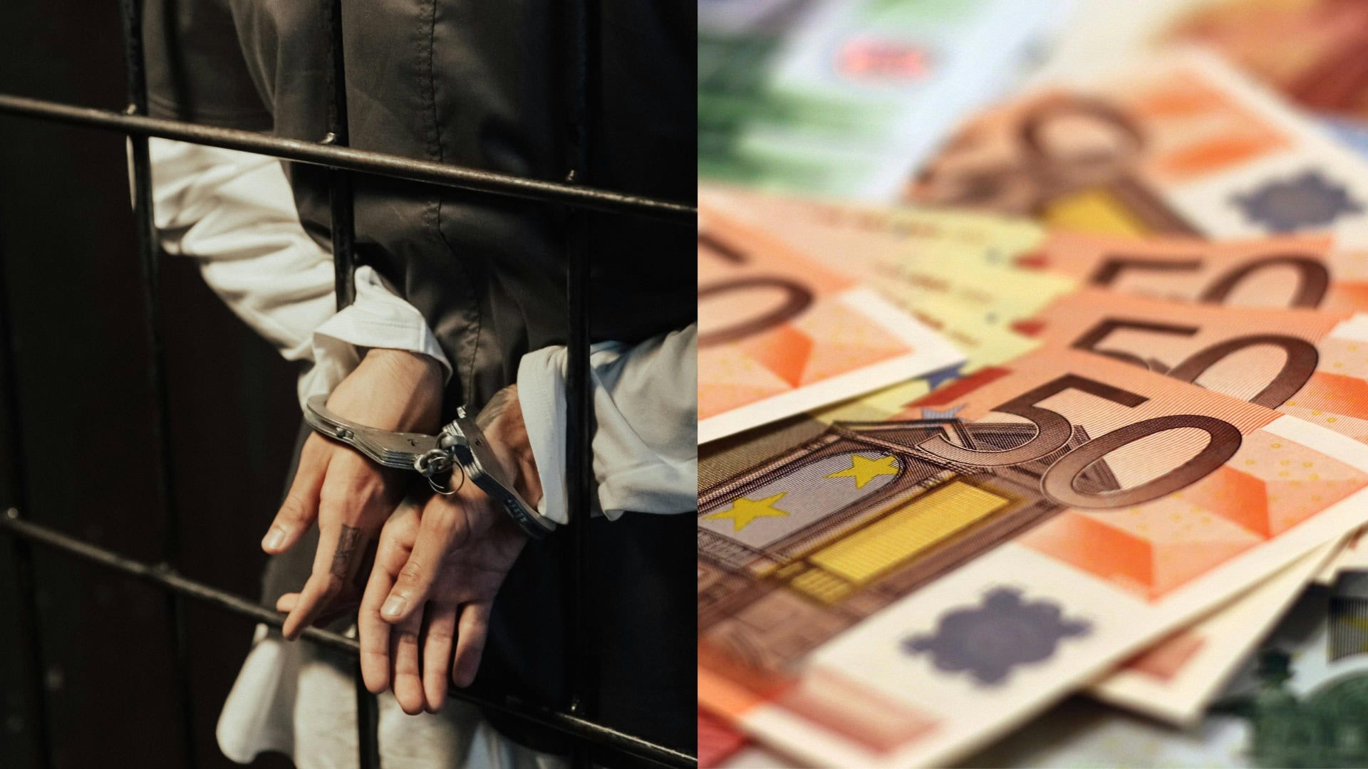 na snímke sú peniaze, väzni