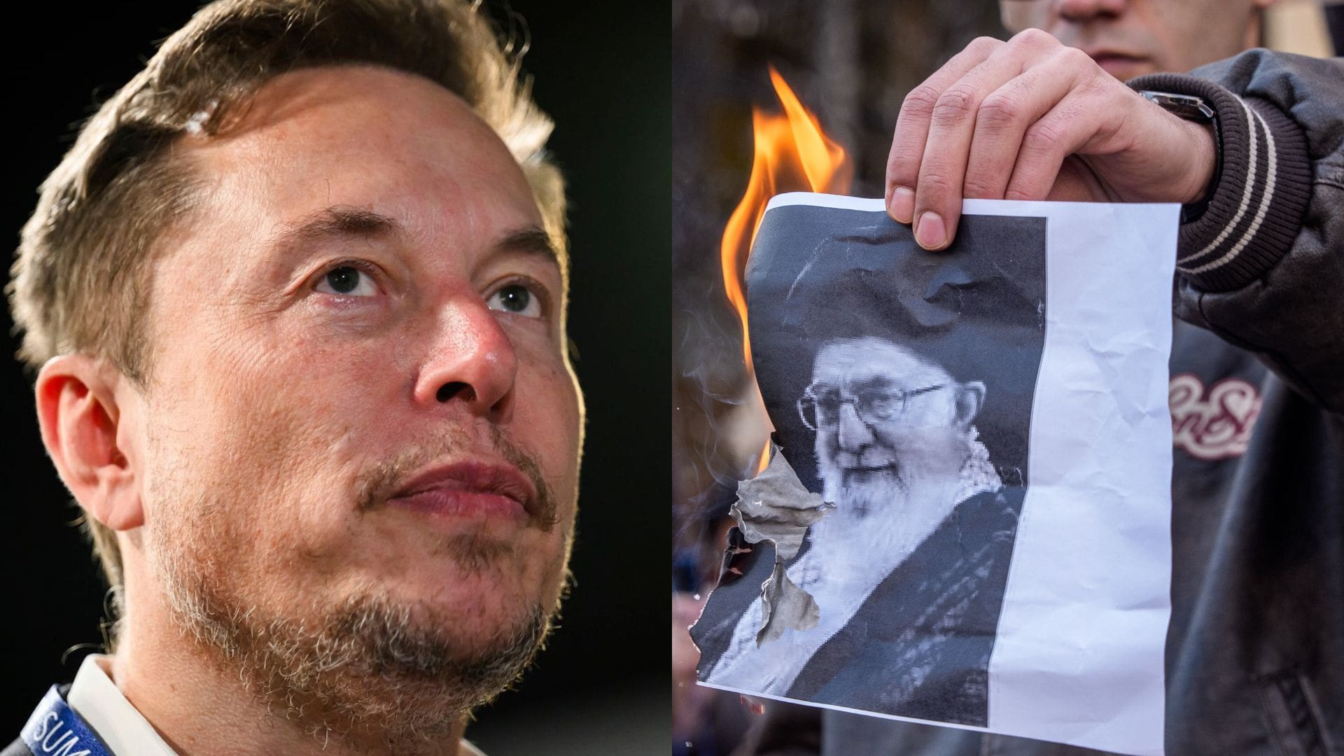 Elon Musk a protestujúci v Iráne