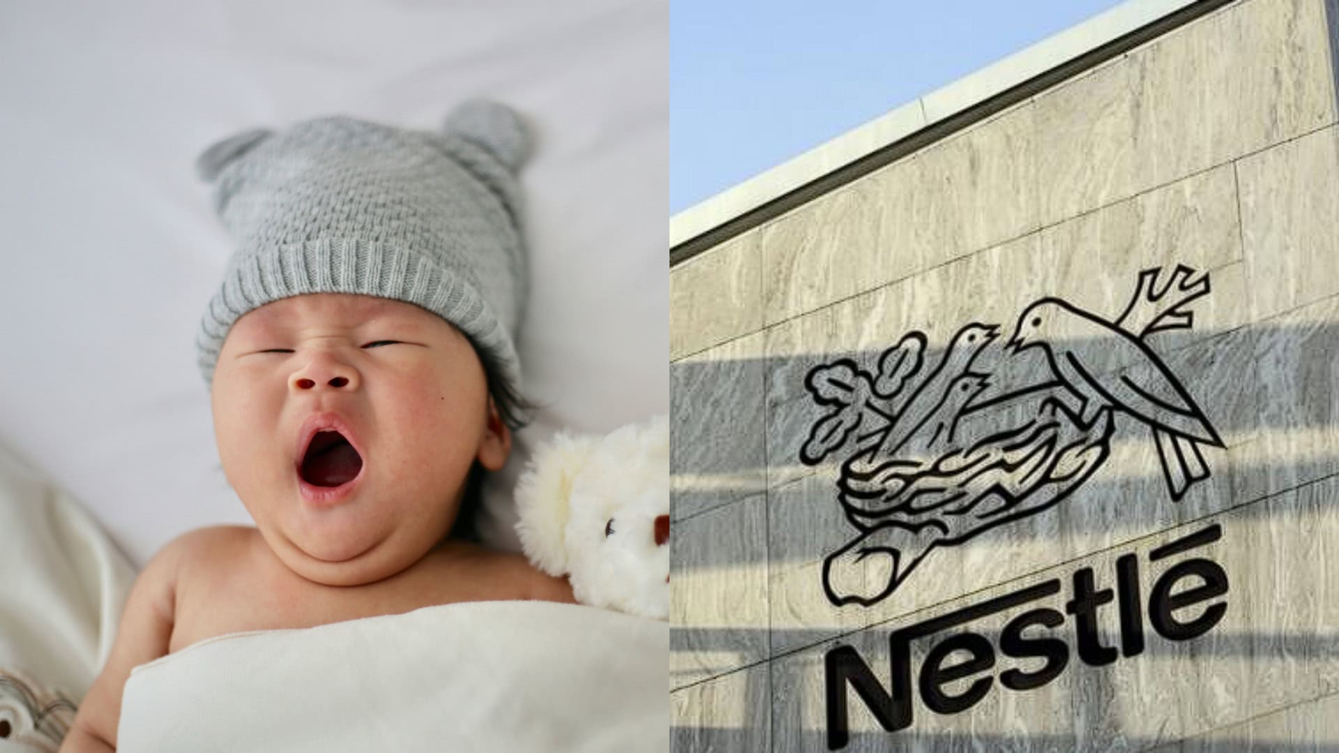 Na obrázku dieťa a firma Nestlé