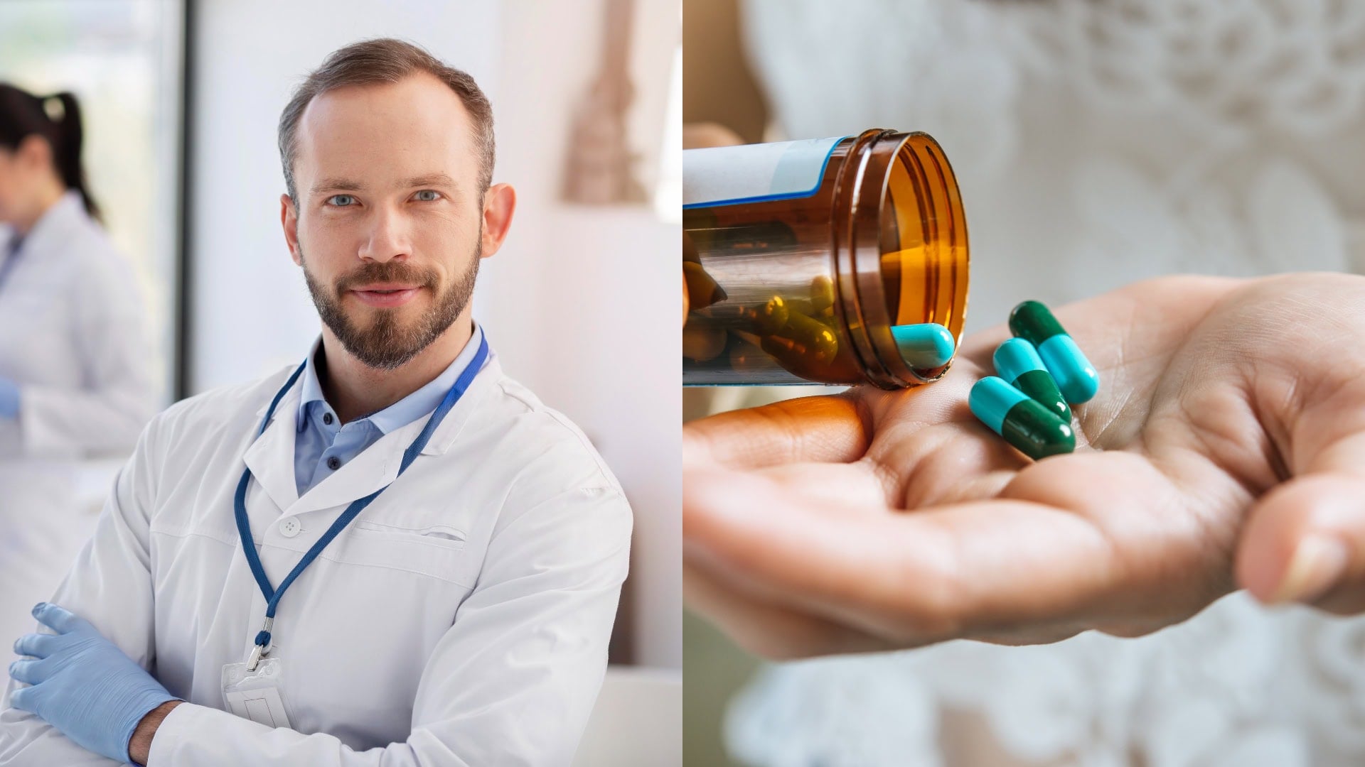 Na snímkach sú medik a lieky.