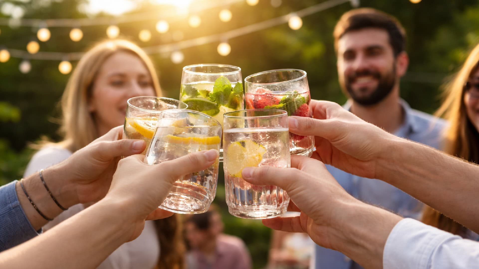 ľudia, ktorí si pripíjajú