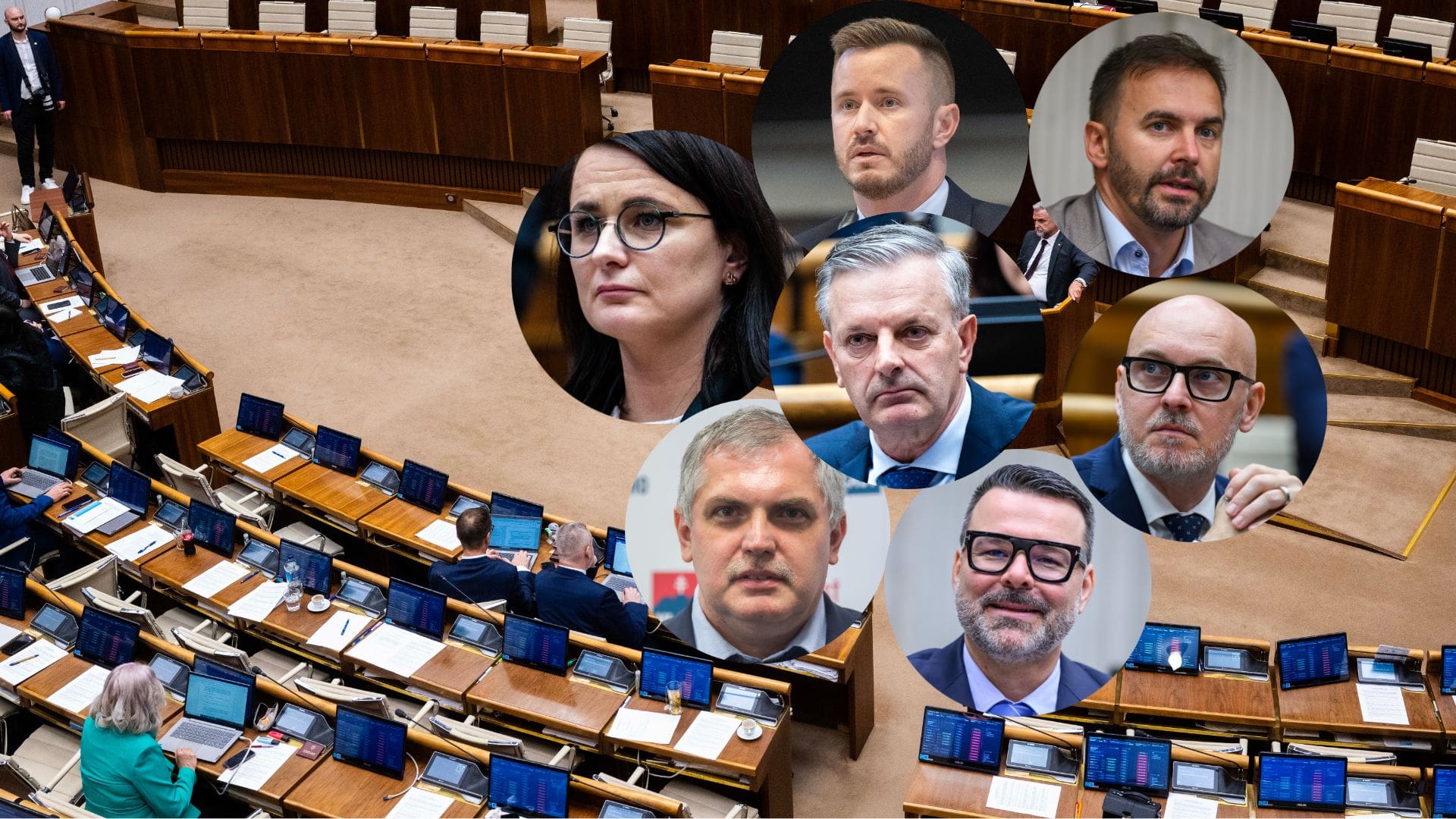 Na snímke poslanci a plénum NR SR