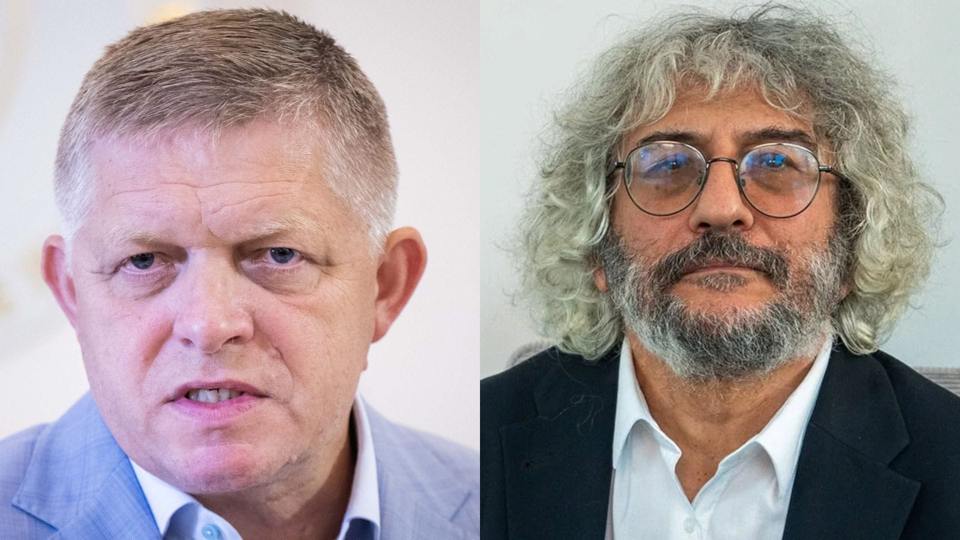 Na snímke premiér Robert Fico a politológ Grigorij Mesežnikov