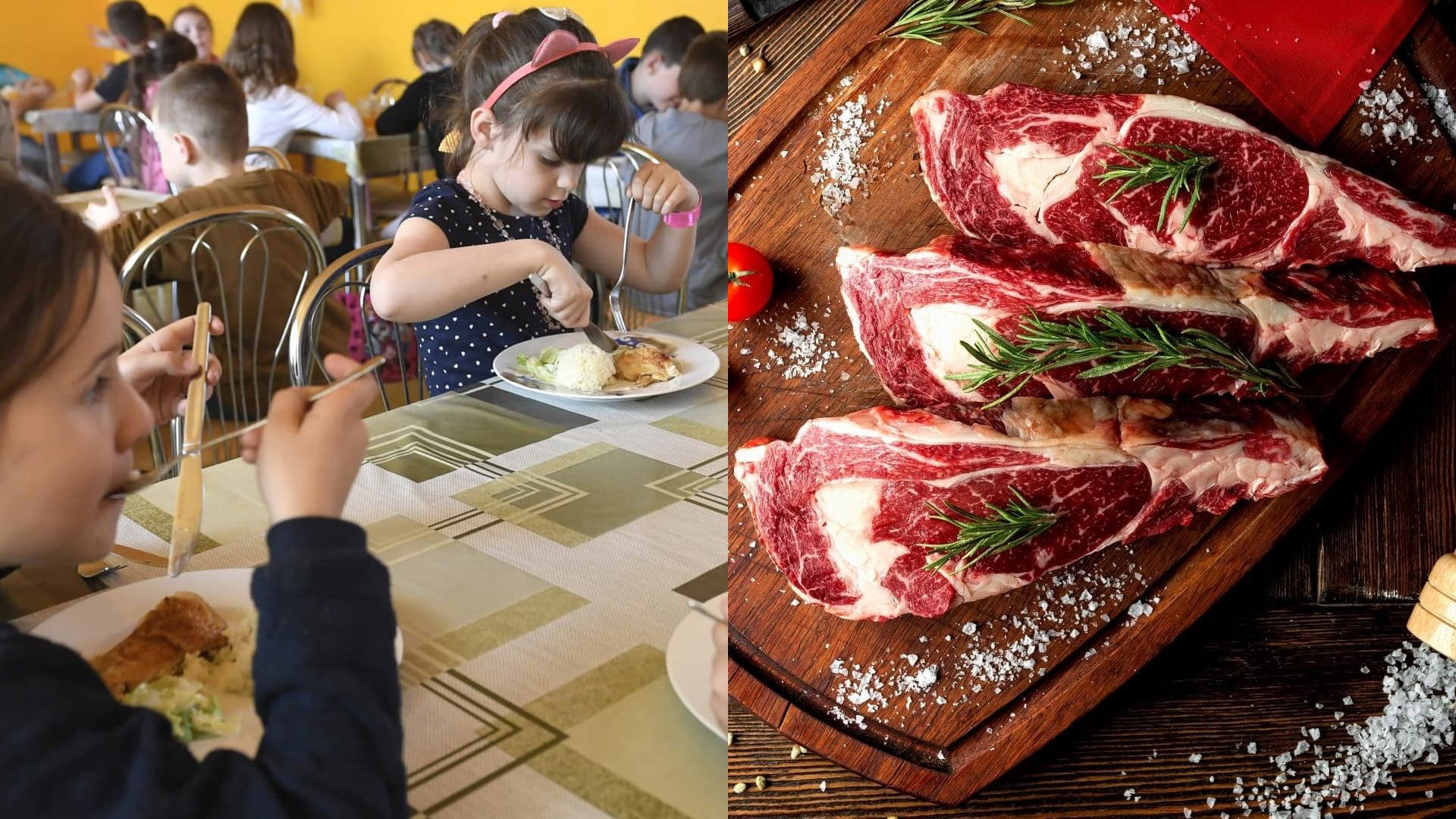 školská jedáleň, mäso