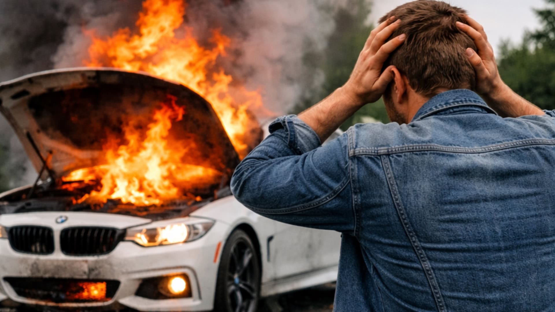 auto, porucha, požiar