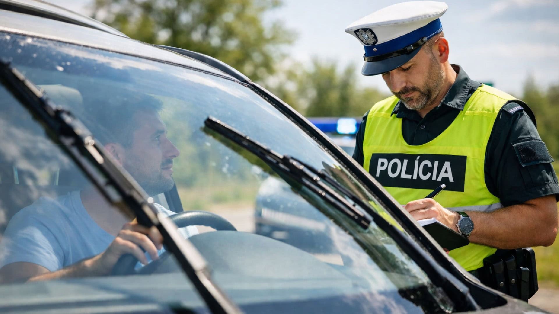 vodič, ktorý dostal pokutu