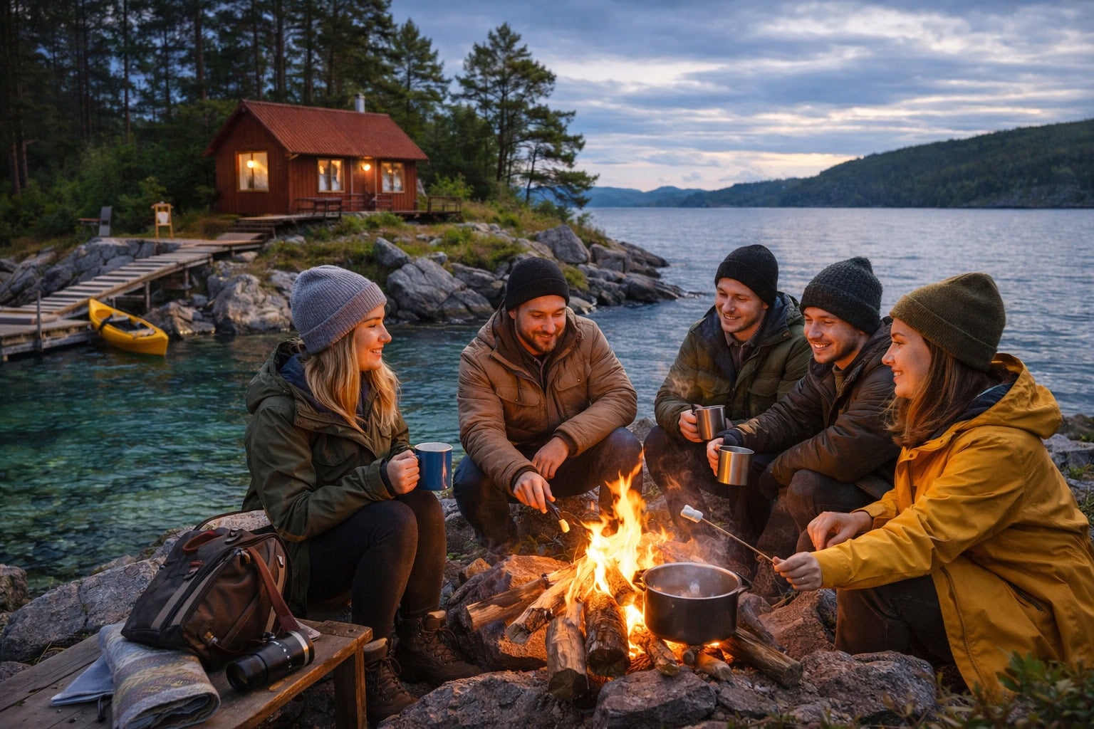 ľudia na švédskom ostrove