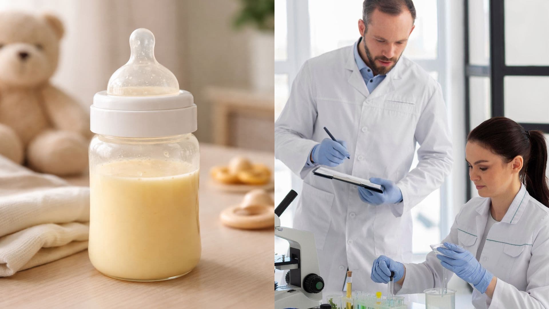 detská fľaška, kolostrum, vedci