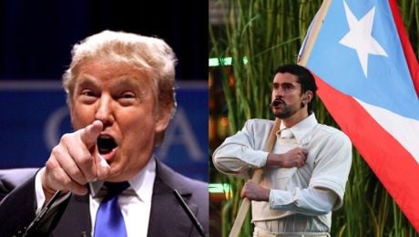 na snímke je Bad Bunny a Donald Trump