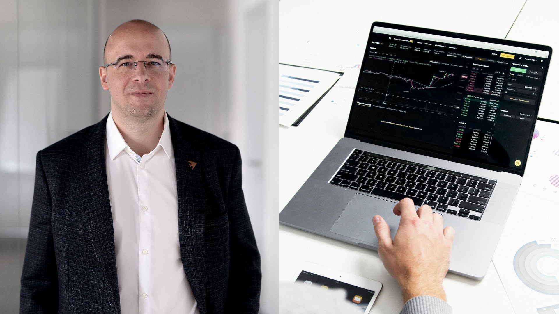 na snimke je matus carny, analytik, trhy