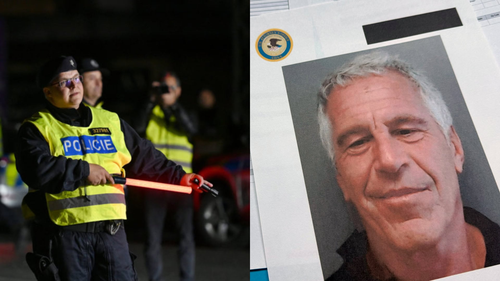 Na snímke polícia ČR a Epstein.