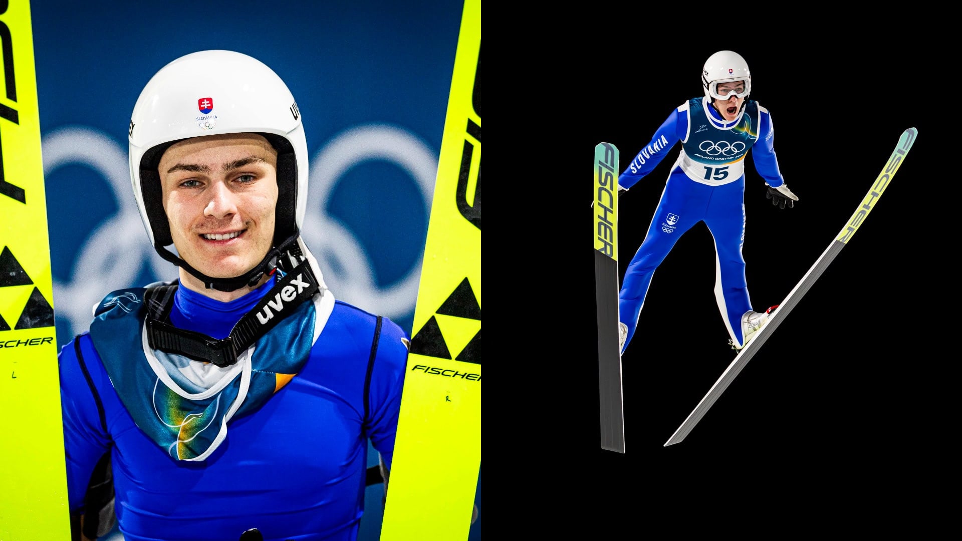 Na snímke slovenský skokan na lyžiach Hektor Kapustík počas súťaže na strednom mostíku na zimných olympijských hrách v talianskom Predazze.