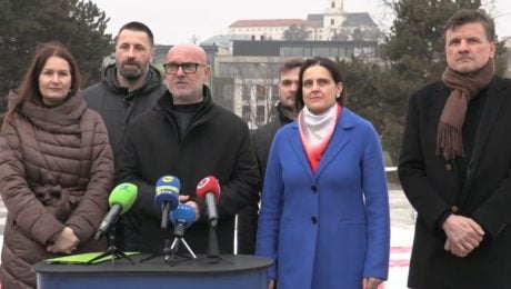 Na snímke SaS na tlačovej konferencii