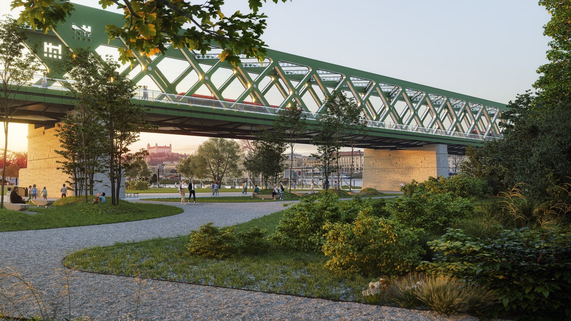 zelený pravý breh Dunaja